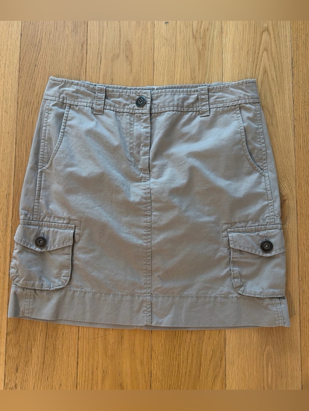 Y2K Ann Taylor Taupe Utility Cargo Mini Skirt